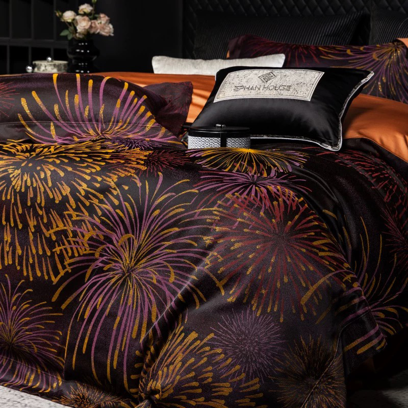 Set Tempat Tidur Bercetak Microfiber Poliester 100% Ultra Lembut