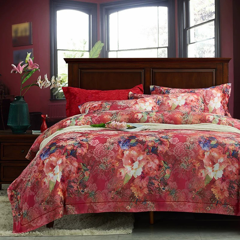 Set Tempat Tidur Bercetak Microfiber Poliester 100% Ultra Lembut