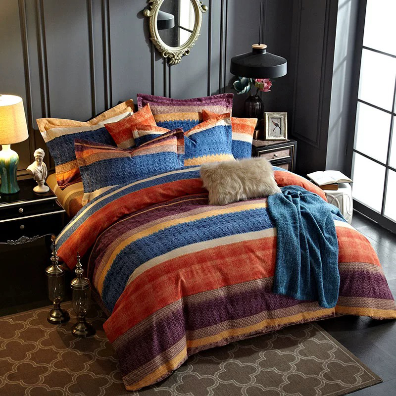 Set Tempat Tidur Bercetak Microfiber Poliester 100% Ultra Lembut
